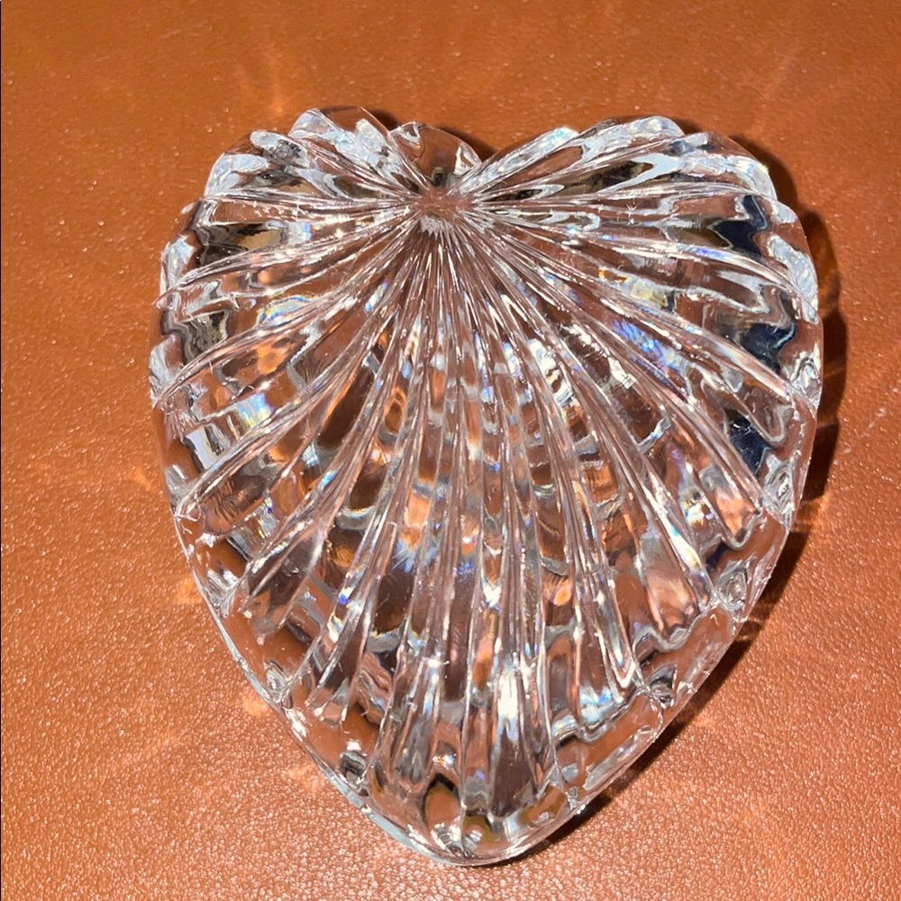 Clear Glass Crystal Heart Trinket Dish - Elegant Crystal